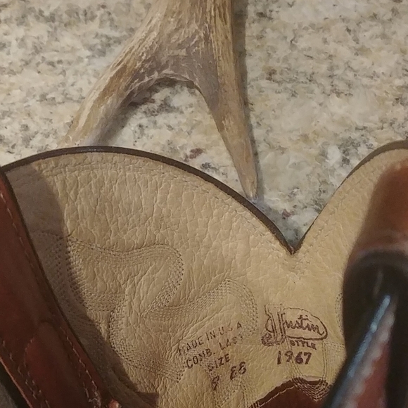 Justin Whiskey Brown Cowboy Boots 9 EE - Picture 6 of 8